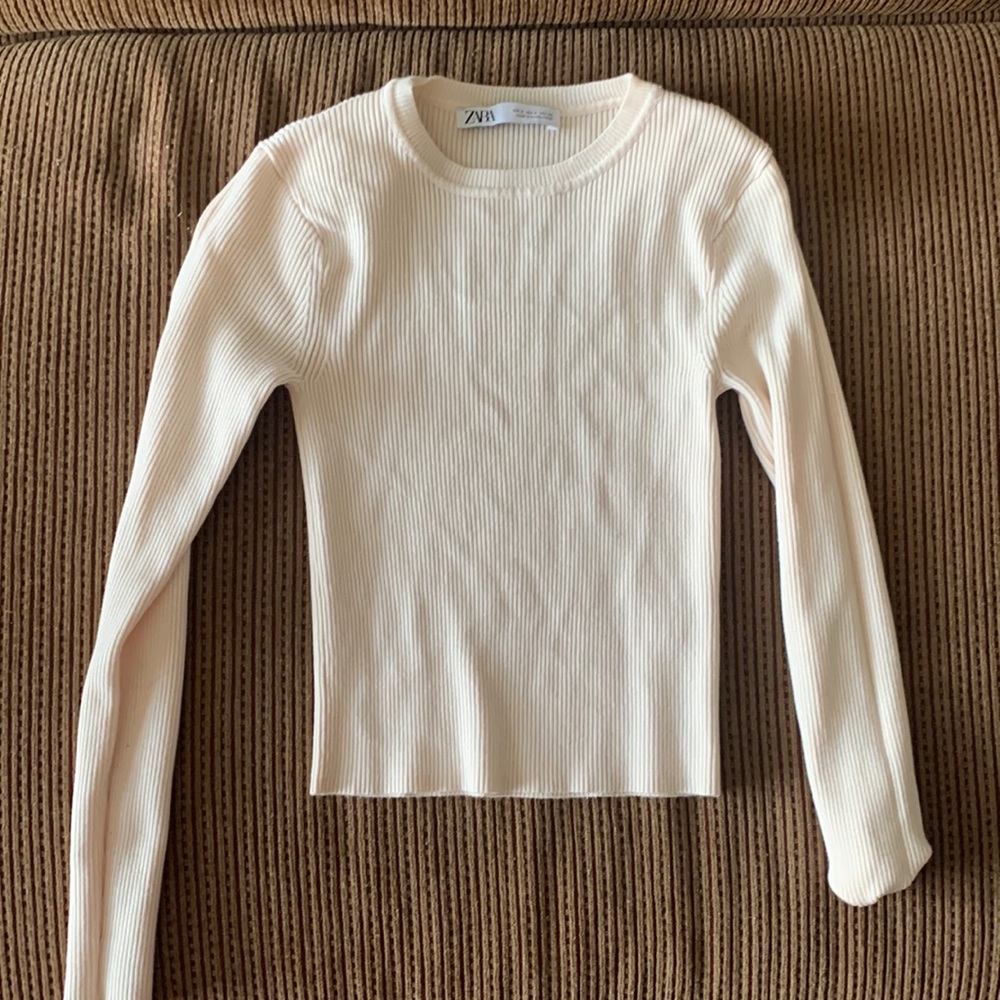 Zara Cream Fitted Sweater
